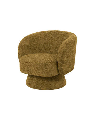 Fauteuil rondeur chenille tissé pivotant kaki opjet