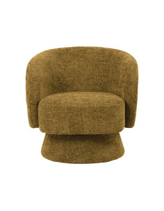 Fauteuil rondeur chenille tissé pivotant kaki opjet