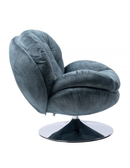 Fauteuil Pivotant Memento Pétrole Velours  athezza Fauteuil Pivotant Memento Pétrole Velours  athezza