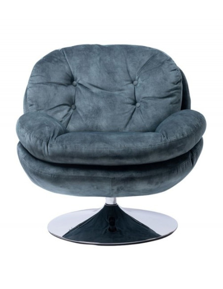 Fauteuil Pivotant Memento Pétrole Velours  athezza Fauteuil Pivotant Memento Pétrole Velours  athezza