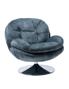 Fauteuil Pivotant Memento Pétrole Velours  athezza