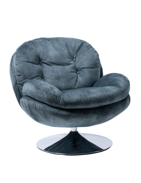 Fauteuil Pivotant Memento Pétrole Velours  athezza Fauteuil Pivotant Memento Pétrole Velours  athezza