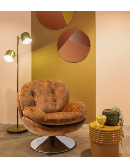 Fauteuil Pivotant Memento Gold Velours  athezza Fauteuil Pivotant Memento Gold Velours  athezza