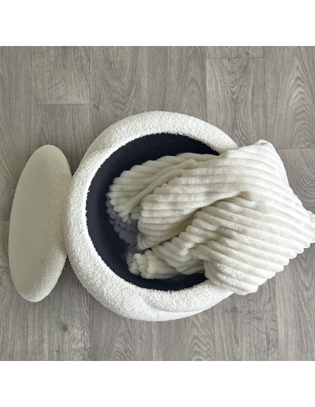 Tabouret coffre Aurélie teddy blanc opjet Tabouret coffre Aurélie teddy blanc opjet