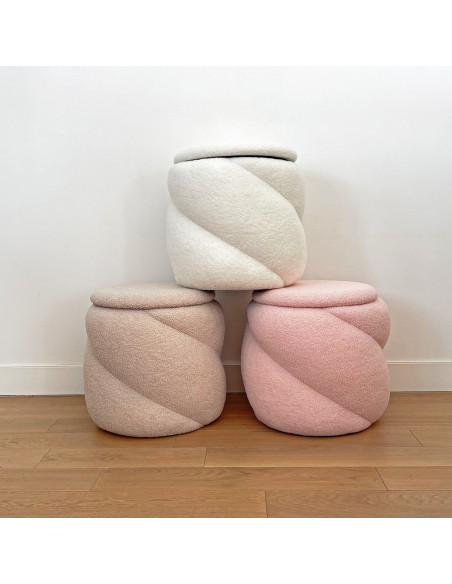 Tabouret coffre Aurélie teddy beige opjet Tabouret coffre Aurélie teddy beige opjet