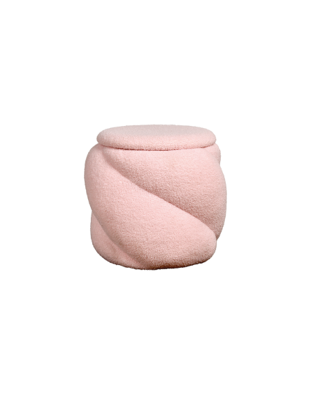 Tabouret coffre Aurélie teddy rose opjet Tabouret coffre Aurélie teddy rose opjet