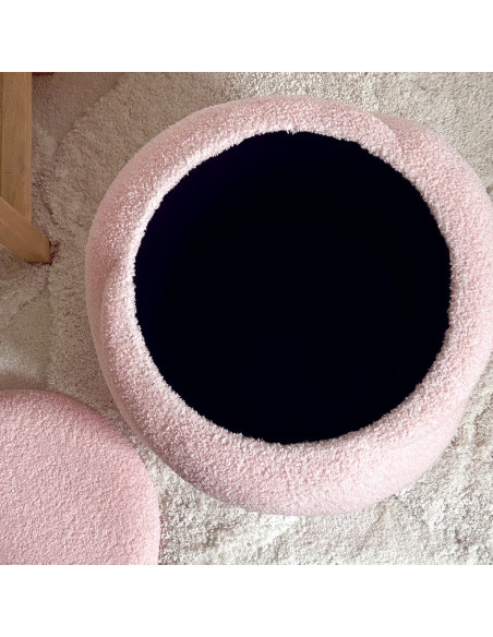 Tabouret coffre Aurélie teddy rose opjet Tabouret coffre Aurélie teddy rose opjet
