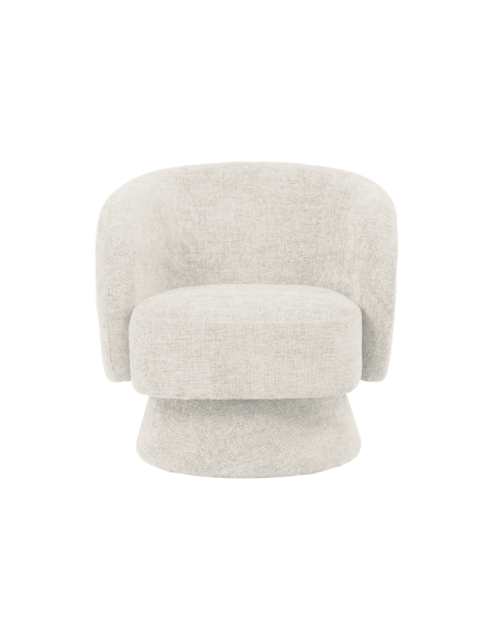 Fauteuil rondeur chenille tissé pivotant blanc opjet