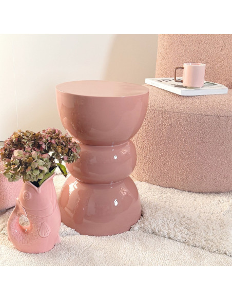 Bout de canapé Titou rose opjet Bout de canapé Titou rose opjet