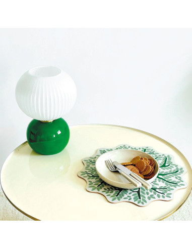 Lampe Adonis pm vert  D20 H28cm opjet