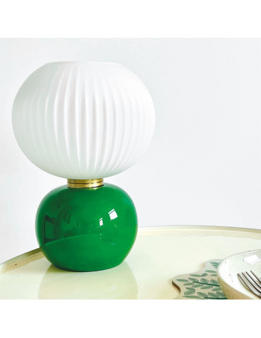Lampe Adonis pm vert  D20 H28cm opjet