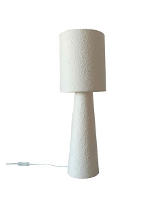 Lampe Saturne papier mâché gm blanc H62cm