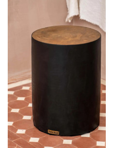 Tabouret/Table d'appoint Tribe - Naturel/noir 2