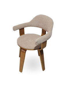 Chaise Suédoise tissu beige pivotante pied clair opjet