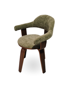 Chaise Suédoise tissu kaki pivotante pied foncé opjet