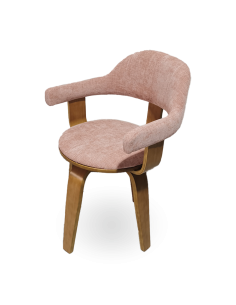 Chaise Suédoise tissu rose pivotante pied clair opjet