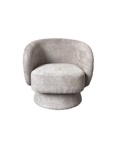 Fauteuil rondeur chenille tissé pivotant gris opjet
