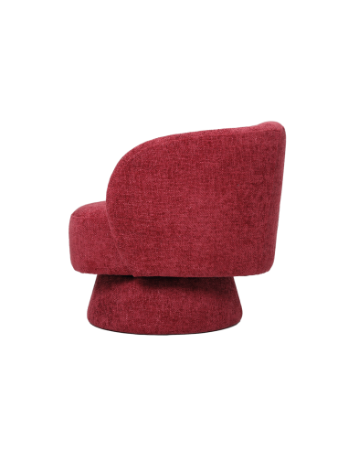 Fauteuil rondeur chenille tissé pivotant rouge opjet
