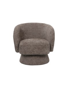 Fauteuil rondeur chenille tissé pivotant taupe opjet