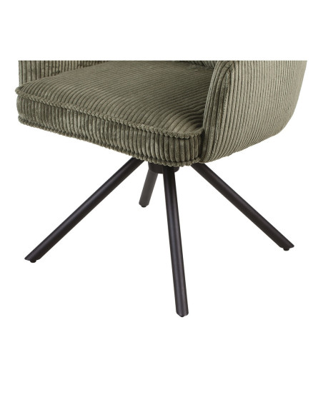 Chaise Léon velours cotelé pivotante kaki opjet