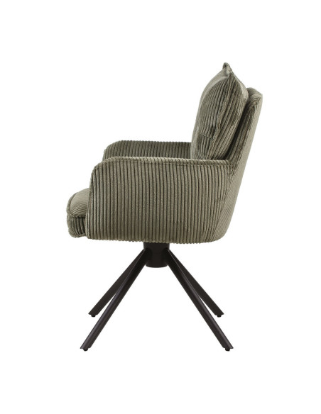 Chaise Léon velours cotelé pivotante kaki opjet