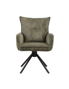 Chaise Léon velours cotelé pivotante kaki opjet