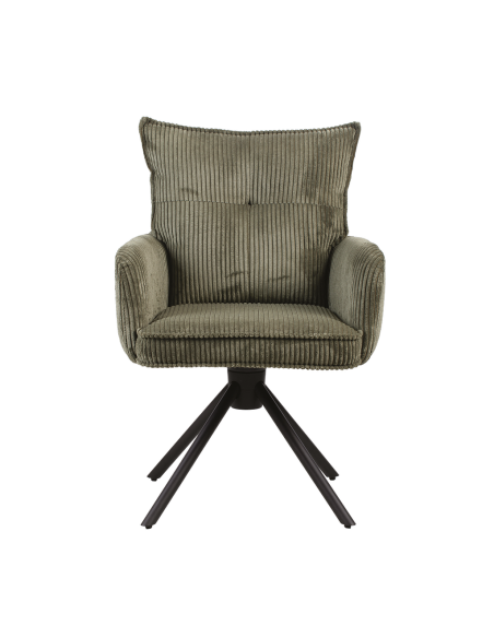 Chaise Léon velours cotelé pivotante kaki opjet