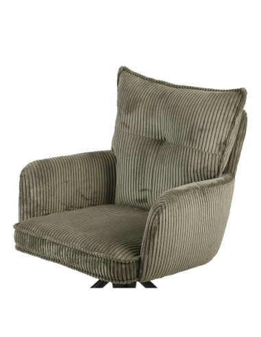 Chaise Léon velours cotelé pivotante kaki opjet