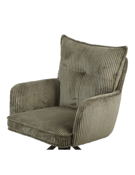 Chaise Léon velours cotelé pivotante kaki opjet