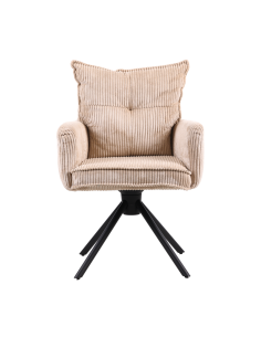 Chaise Léon velours cotelé pivotante beige opjet