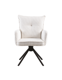 Chaise Léon velours cotelé pivotante blanc opjet