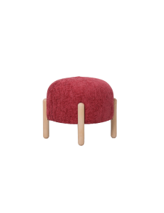 Tabouret rondeur chenille tissé rouge opjet
