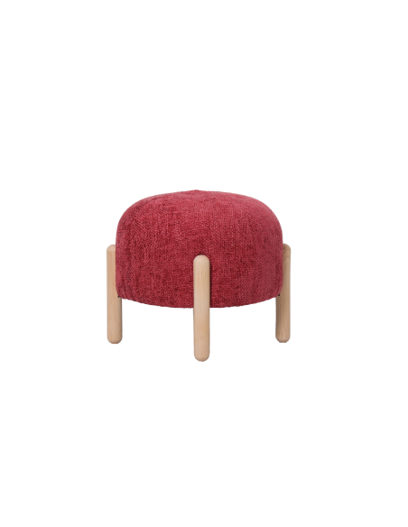 Tabouret rondeur chenille tissé rouge opjet Tabouret rondeur chenille tissé rouge opjet