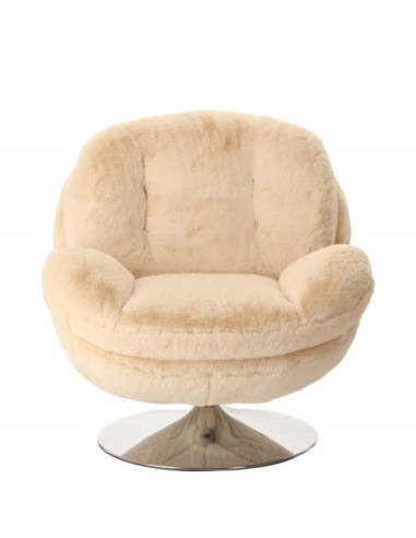 Fauteuil Pivotant Memento Fausse Fourrure Blanc athezza