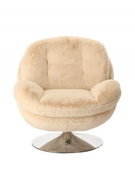 Fauteuil Pivotant Memento Fausse Fourrure Blanc athezza