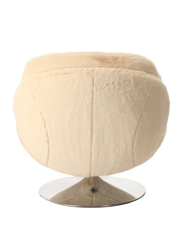 Fauteuil Pivotant Memento Fausse Fourrure Blanc athezza