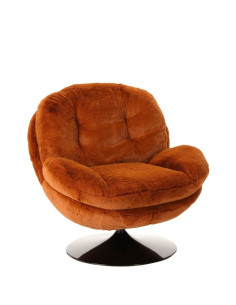 Fauteuil Pivotant Memento Fausse Fourrure Orange Brûlée athezza