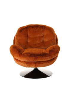 Fauteuil Pivotant Memento Fausse Fourrure Orange Brûlée athezza 2