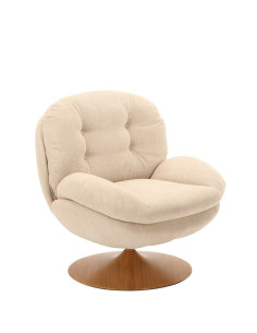 Fauteuil Pivotant Memento Beige Pied Naturel athezza