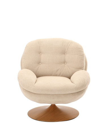 Fauteuil Pivotant Memento Beige Pied Naturel athezza