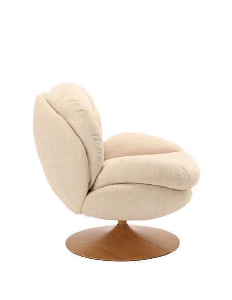 Fauteuil Pivotant Memento Beige Pied Naturel athezza