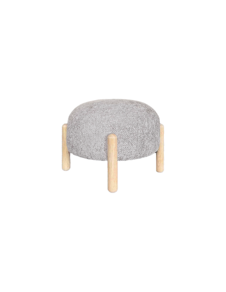 Tabouret rondeur chenille tissé blanc opjet