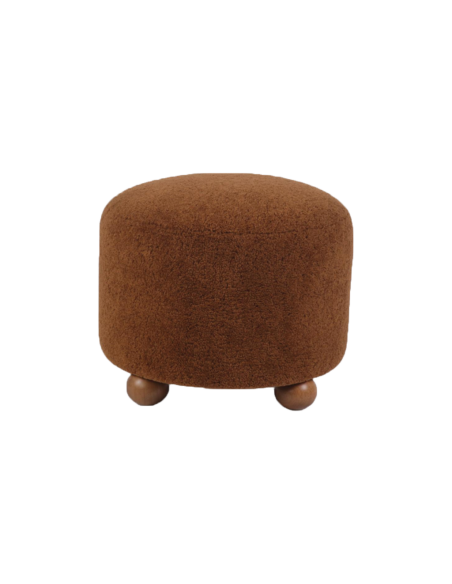 Tabouret Léonard imitation fourrure marron opjet