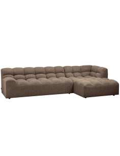 Canapé chaise longue droite Allure tissé mélange brun foncéWOOOD by De Eekhoorn 2