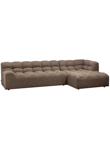 Canapé chaise longue droite Allure tissé mélange brun foncéWOOOD by De Eekhoorn