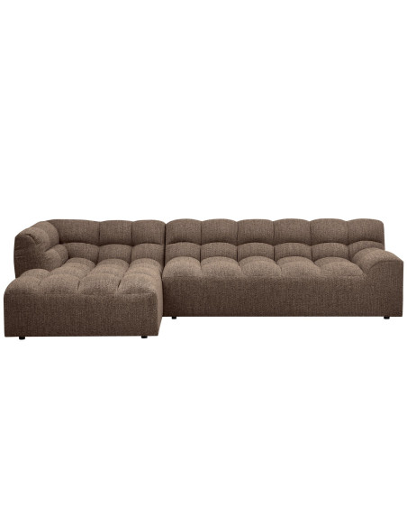Canapé chaise longue gauche Allure tissé mélange brun foncéWOOOD by De Eekhoorn