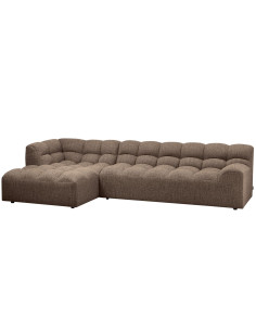 Canapé chaise longue gauche Allure tissé mélange brun foncéWOOOD by De Eekhoorn 2