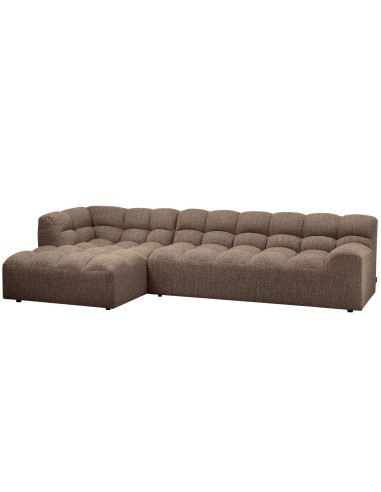 Canapé chaise longue gauche Allure tissé mélange brun foncéWOOOD by De Eekhoorn