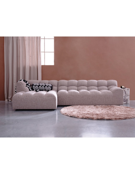 Canapé chaise longue gauche Allure tissé mélange brunWOOOD by De Eekhoorn