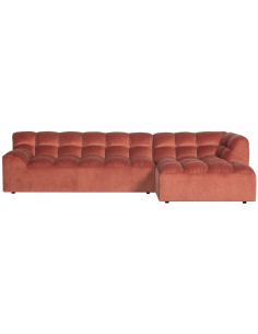 Canapé chaise longue droite Allure velours fard à blushWOOOD by De Eekhoorn